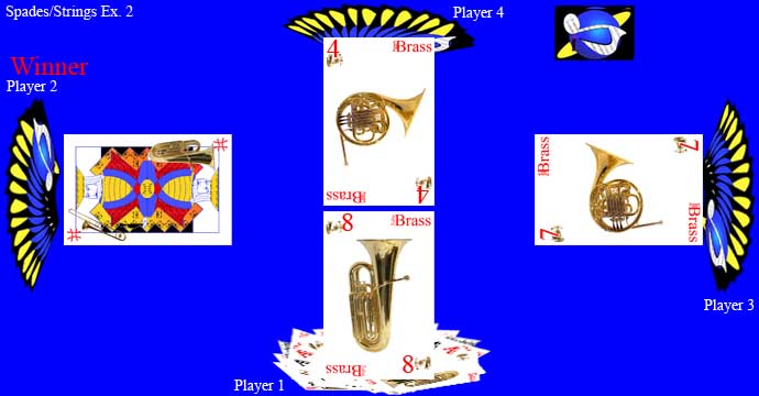 Notes-Spades-Bid-Whist-card-game-music-STEM-king-card-two-french-horns-Tuba-Trombone-numbers-words-on-card-blue-background 